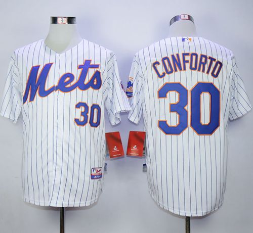 Mets #30 Michael Conforto White(Blue Strip) Cool Base Stitched Jersey - Zenithce