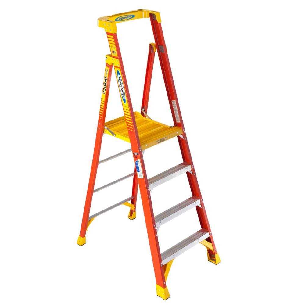 Werner Type IA Fiberglass Podium Ladder PD6204 - Zenithce