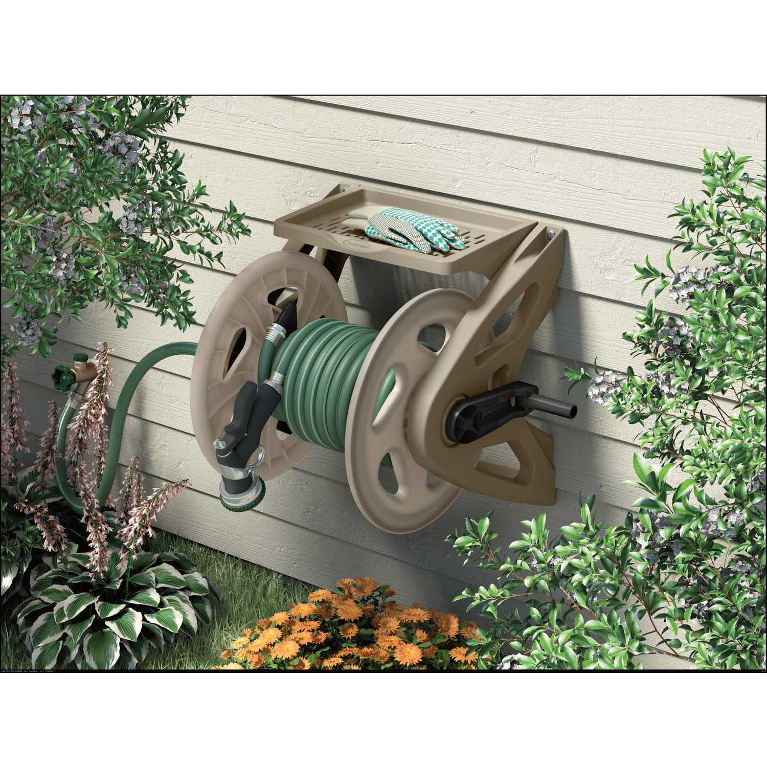 Suncast Hideaway Hose Reel Smart Trak 225 ft. Brown Free Standing - Zenithce