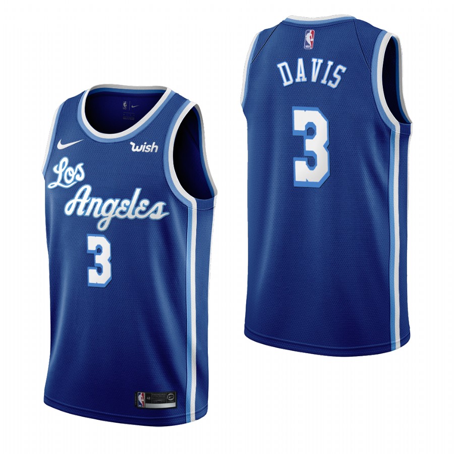 Los Angeles Lakers #3 Anthony Davis Blue 2019-20 Classic Edition Stitched Jersey - Zenithce