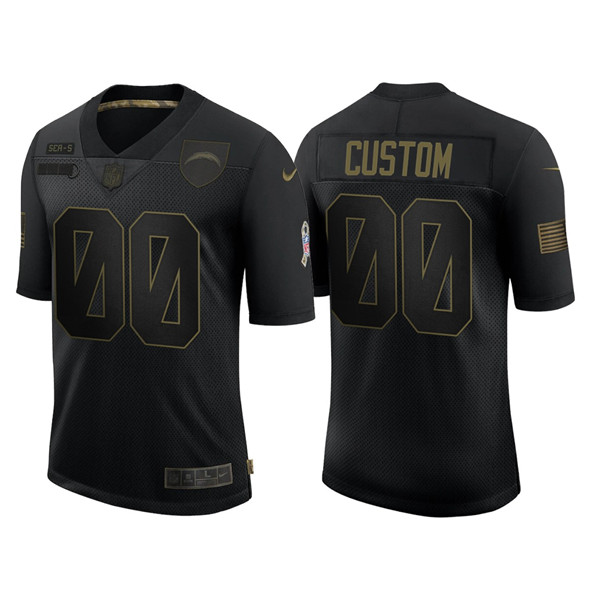 Los Angeles Chargers Customized Custom 2020 Black Salute To Service Limited Stitched Jersey - Zenithce
