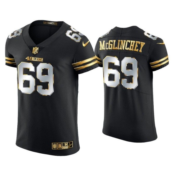 San Francisco 49ers #69 Mike McGlinchey Black Golden Edition Stitched Jersey - Zenithce