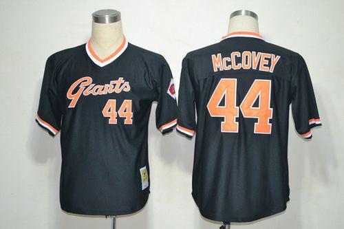 Mitchell And Ness Giants #44 Willie McCovey Black Throwback Stitched Jersey - Zenithce