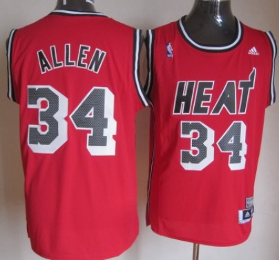 Miami Heat #34 Ray Allen ABA Hardwood Classics Swingman Red Jersey - Zenithce