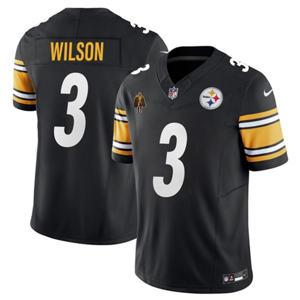Pittsburgh Steelers #3 Russell Wilson Black 2024 F.U.S.E. With Walter Payton Patch Vapor Untouchable Limited Stitched Jersey - Zenithce