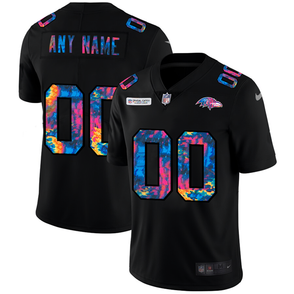 Baltimore Ravens Customized 2020 Black Crucial Catch Limited Stitched NFL Jersey - Zenithce
