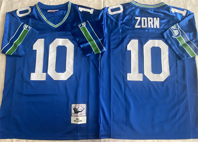 Seattle Seahawks #10 Jim Zorn Royal Throwback Stitched Football Jersey - Zenithce