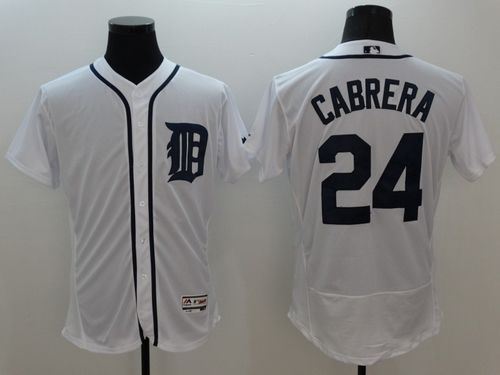Tigers #24 Miguel Cabrera White Flexbase Authentic Collection Stitched Jersey - Zenithce