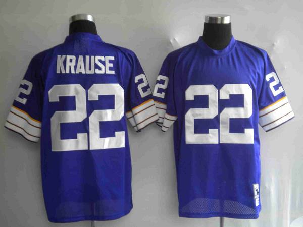 Mitchell Ness Vikings #22 Paul Krause Purple Stitched Throwback Jersey - Zenithce
