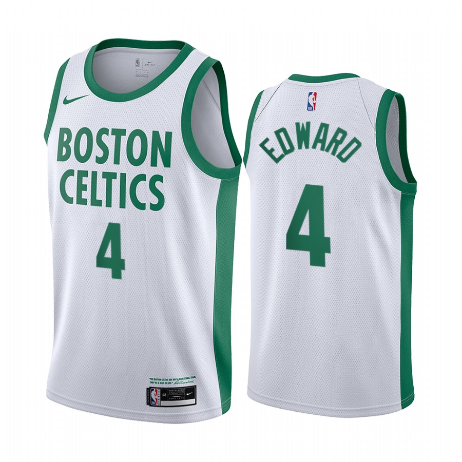 Celtics #4 Carsen Edward White Swingman 2020-21 City Edition Jersey - Zenithce