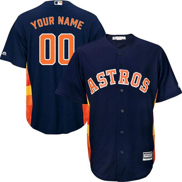 Houston Astros Customized Majestic Navy Blue Bound Official Cool Base Custom Stitched Jersey - Zenithce