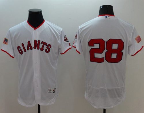 Giants #28 Buster Posey White Fashion Stars Stripes Flexbase Authentic Stitched Jerseys - Zenithce