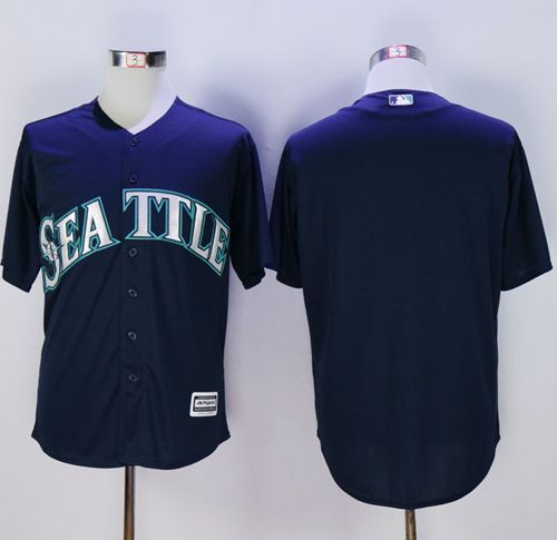 Mariners Blank Navy Blue New Cool Base Stitched Jersey - Zenithce