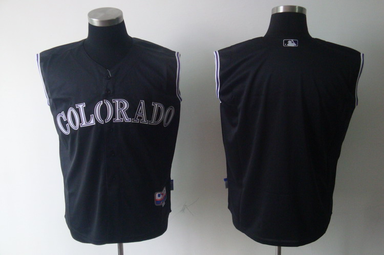 Rockies Blank Black Vest Style Stitched Jersey - Zenithce