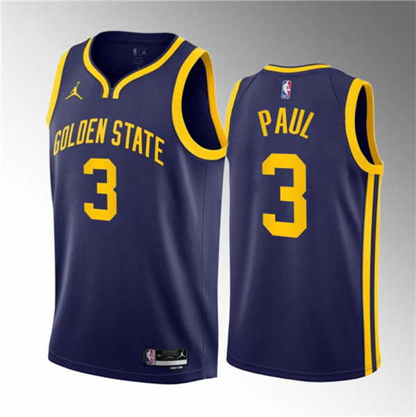 Golden State Warriors #3 Chris Paul Navy Statement Edition Stitched Jersey - Zenithce