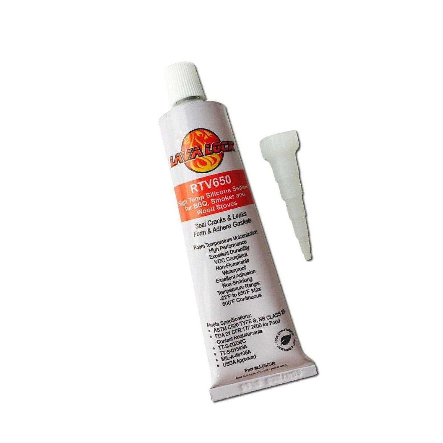 Lavalock Black Food Safe BBQ Adhesive 3 Grill Smoker High Temp RTV Silicon - Zenithce