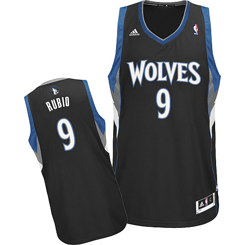Minnesota Timberwolves #9 Ricky Rubio Black Swingman Jersey - Zenithce
