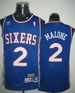 Philadelphia 76ers #2 Moses Malone Blue Swingman Throwback Jersey - Zenithce