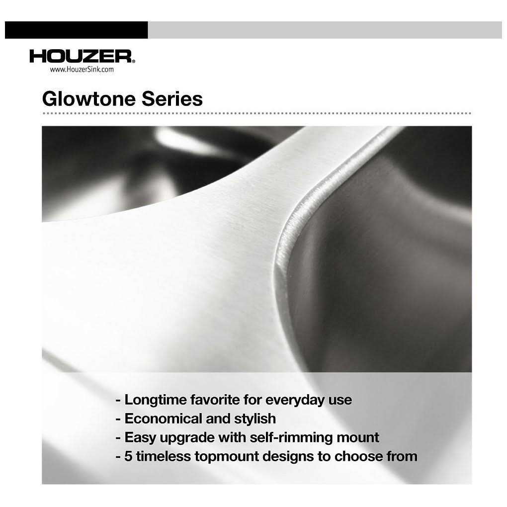 Houzer 1515-6BS-1 Hospitality Series Topmount Stainless Steel 2-Holes Bar/Prep Sink - Zenithce