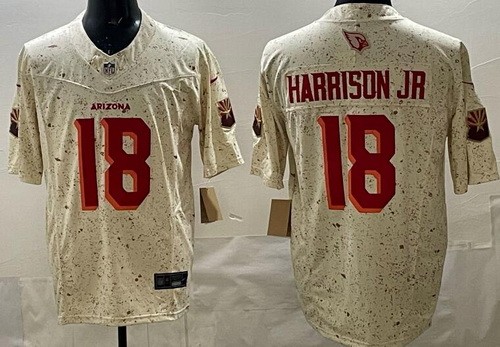 Arizona Cardinals #18 Marvin Harrison Jr Limited Cream Rivalries FUSE Vapor Jersey - Zenithce