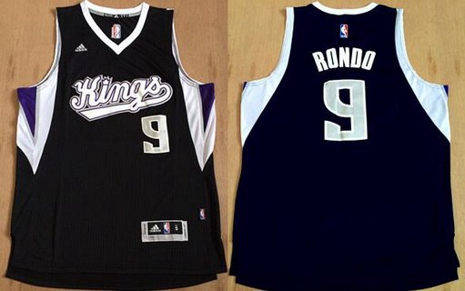Sacramento Kings #9 Rajon Rondo Revolution 30 Swingman New Black Jersey - Zenithce