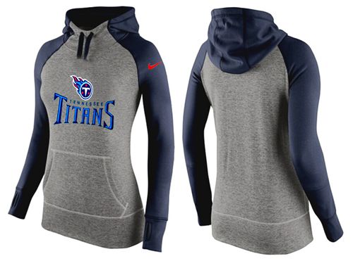 Women's Nike Tennessee Titans Performance Hoodie Grey   Dark Blue_1 - Zenithce