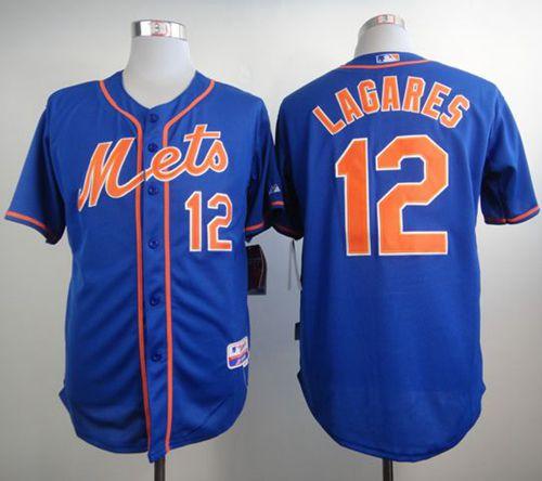Mets #12 Juan Lagares Blue Alternate Home Cool Base Stitched Jersey - Zenithce