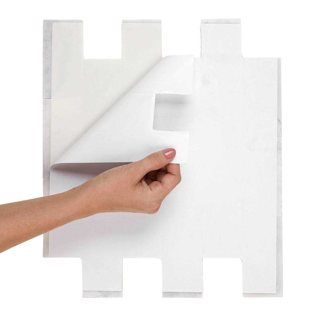 Daltile Xpress Mosaix Peel ‘N Stick White Beveled 14 in. x 12 in. Marble Brick Joint Mosaic Tile - Zenithce