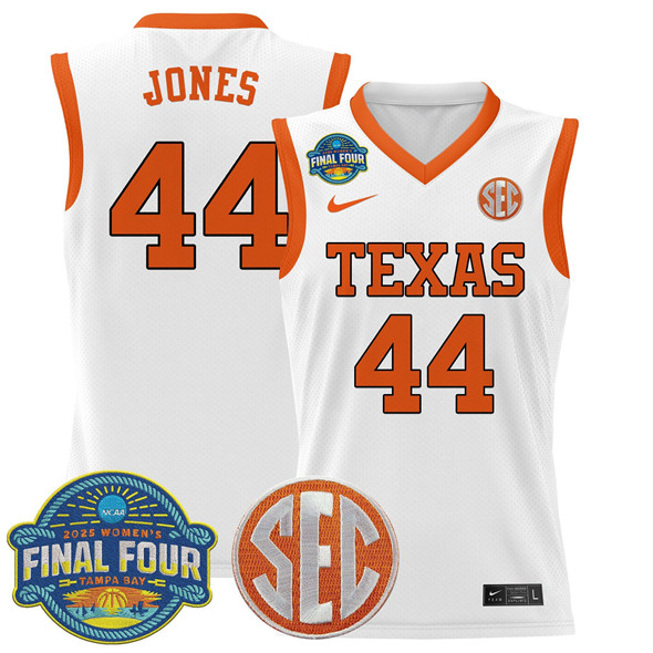 Texas Longhorns #44 Taylor Jones White 2025 Sec Women’s Final Four Patch Stitched Jersey - Zenithce