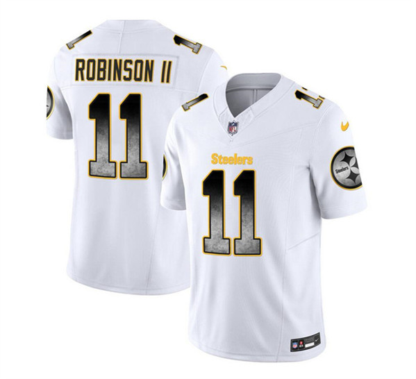 Pittsburgh Steelers #11 Allen Robinson II White 2023 F.U.S.E. Smoke Vapor Untouchable Limited Stitched Jersey - Zenithce