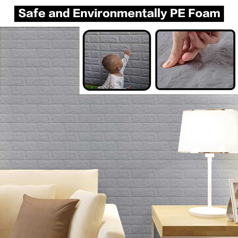 Sodeno 3D Wall Panels Coverage Printable Wallpaper Sticker with Self-Adhesive Waterproof Brick PE Foam Wall Panels Peel - Zenithce