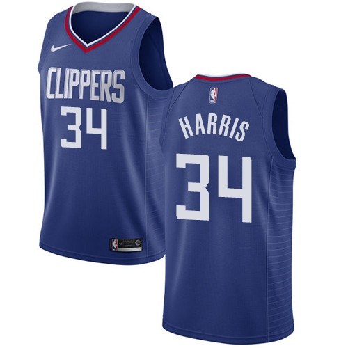 Clippers #34 Tobias Harris Blue Swingman Icon Edition Jersey - Zenithce