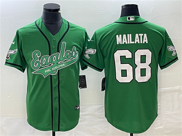 Philadelphia Eagles #68 Jordan Mailata Green Cool Base Stitched Jersey - Zenithce