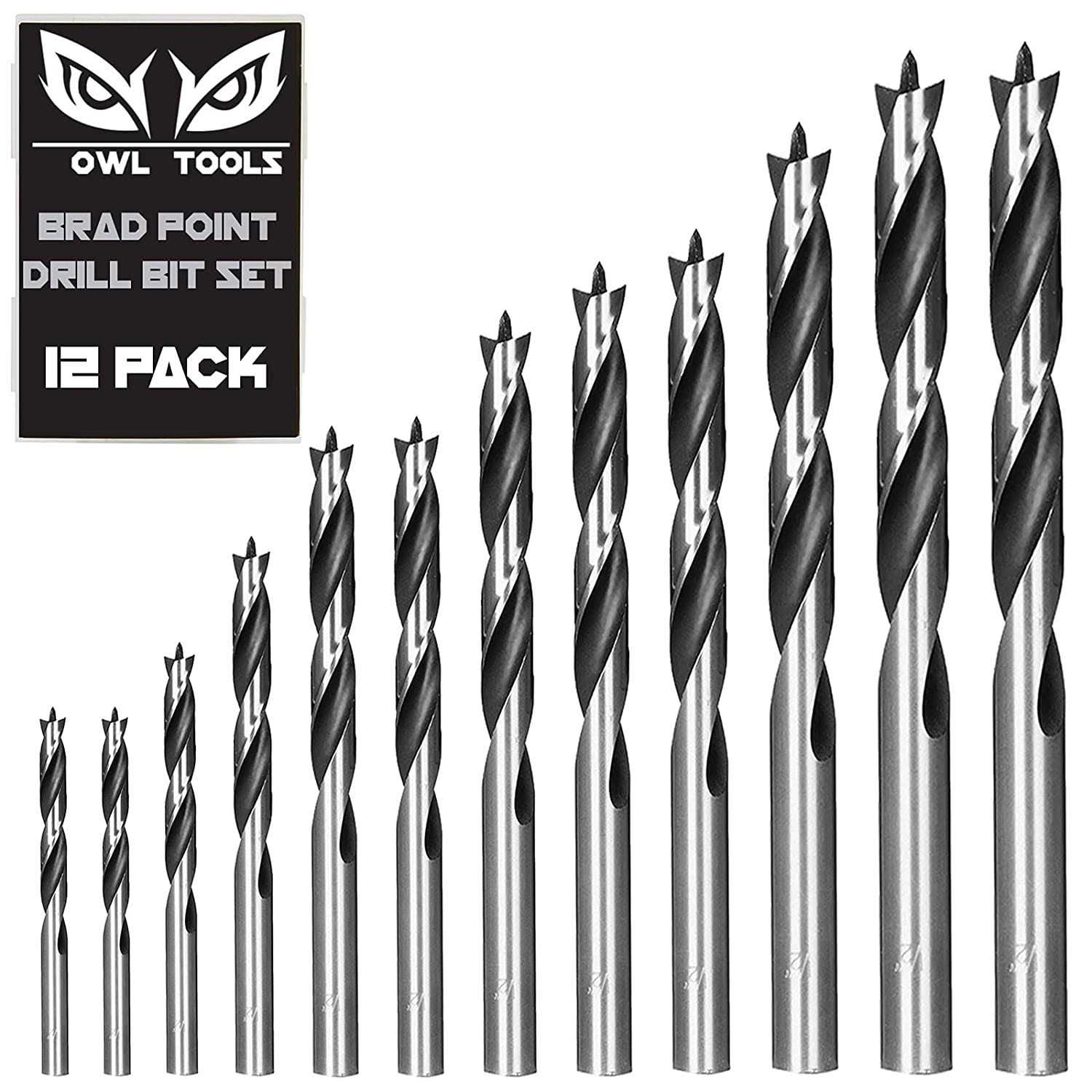 OWL TOOLS Brad Point Wood Drill Bit Set Carpenters Quality - Zenithce