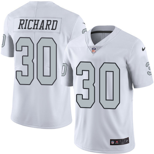 Raiders #30 Jalen Richard White Stitched Limited Rush Nike Jersey - Zenithce