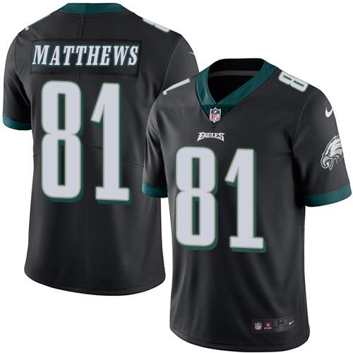 Eagles #81 Jordan Matthews Black Stitched Limited Rush Nike Jersey - Zenithce