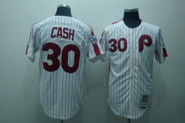 Mitchell And Ness Phillies #30 Dave Cash Stitched White Red Strip Throwback Jersey - Zenithce