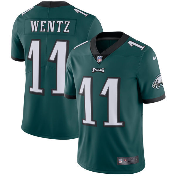 Philadelphia Eagles #11 Carson Wentz Nike Midnight Green Vapor Untouchable Limited Stitched Jersey - Zenithce