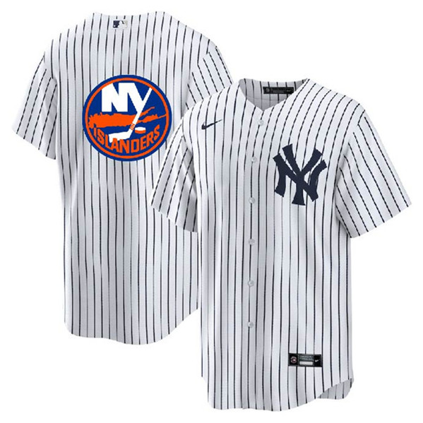 New York Yankees Islanders White Cool Base Stitched Jersey - Zenithce