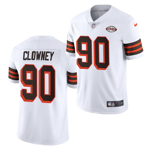 Cleveland Browns #90 Jadeveon Clowney White 1946 Collection Vapor Stitched Football Jersey - Zenithce