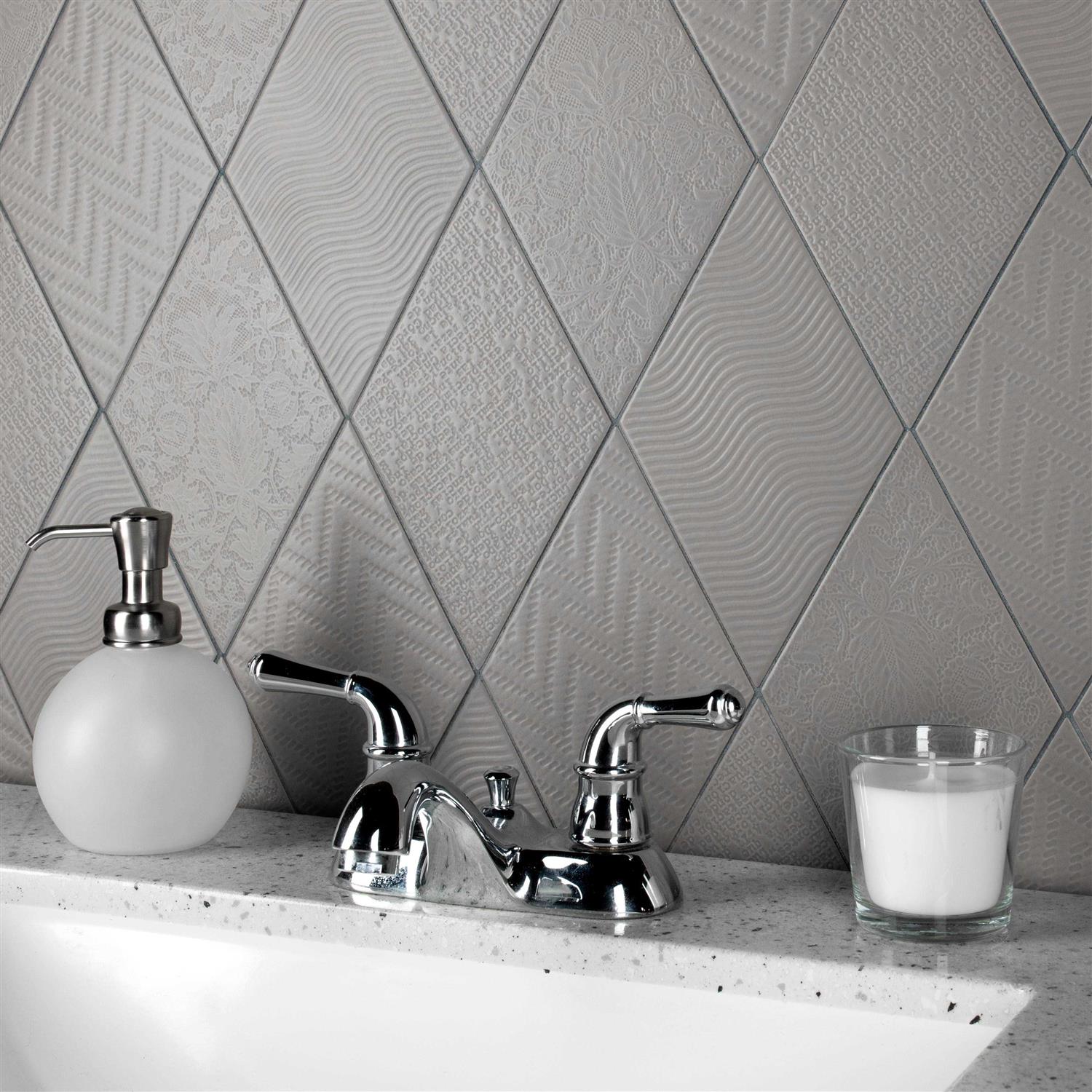 Merola Tile Rhombus 5-1/2 in. x 9-1/2 in. Porcelain Floor and Wall Tile - Zenithce