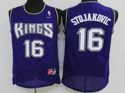 Sacramento Kings #16 Peja Stojakovic Purple Soul Swingman Jersey - Zenithce