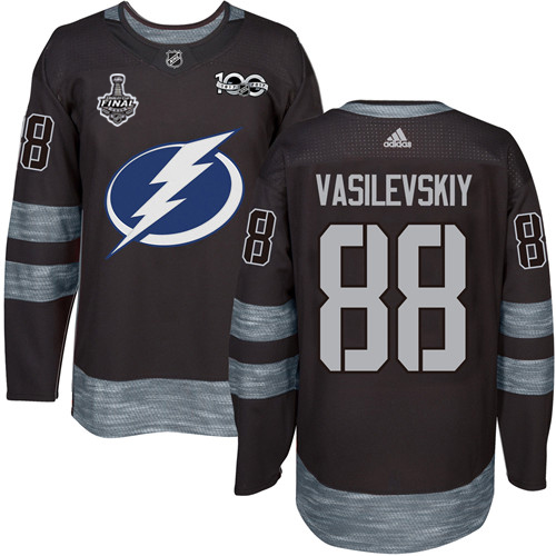 Tampa Bay Lightning #88 Andrei Vasilevskiy Black 100th Anniversary 2020 Stanley Cup Final Stitched Jersey - Zenithce