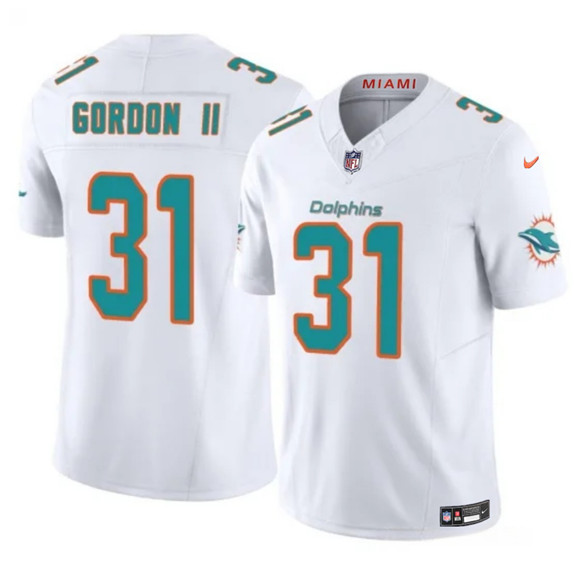 Miami Dolphins #31 Ollie Gordon II White 2025 F.U.S.E. Vapor Limited Stitched Jersey - Zenithce