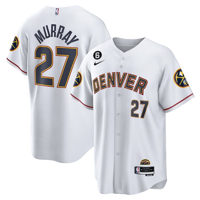 Denver Nuggets #27 Jamal Murray White With No.6 Patch Cool Base Stitched Jersey - Zenithce