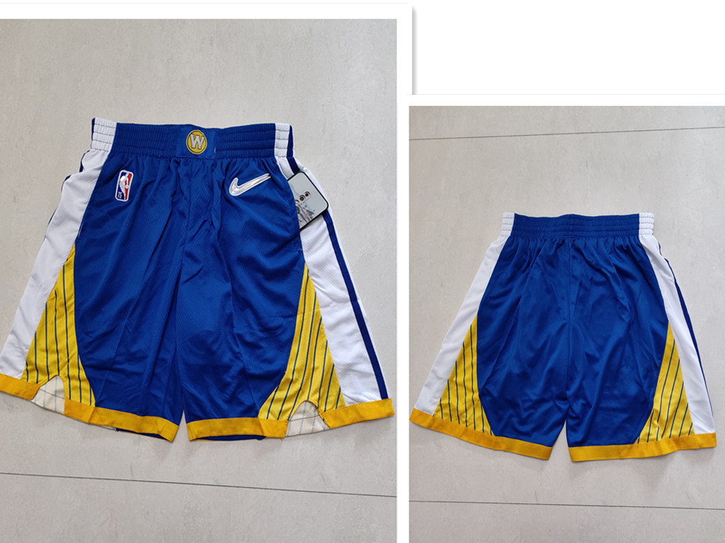 Golden State Warriors Blue 75th Anniversary Diamond 2021 Stitched Shorts - Zenithce