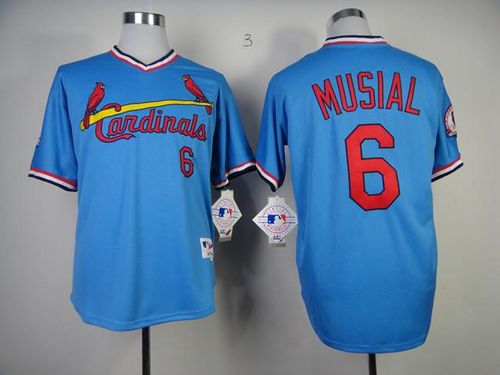 Cardinals #6 Stan Musial Blue 1982 Turn Back The Clock Stitched Jersey - Zenithce