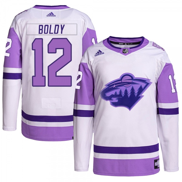 Minnesota Wild #12 Matthew Boldy White Purple 2022 Stitched Jersey - Zenithce