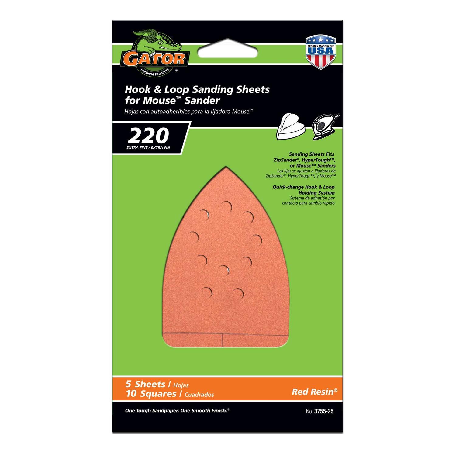 Gator Hook & Loop Mouse Detail Sanding Sheets - Zenithce