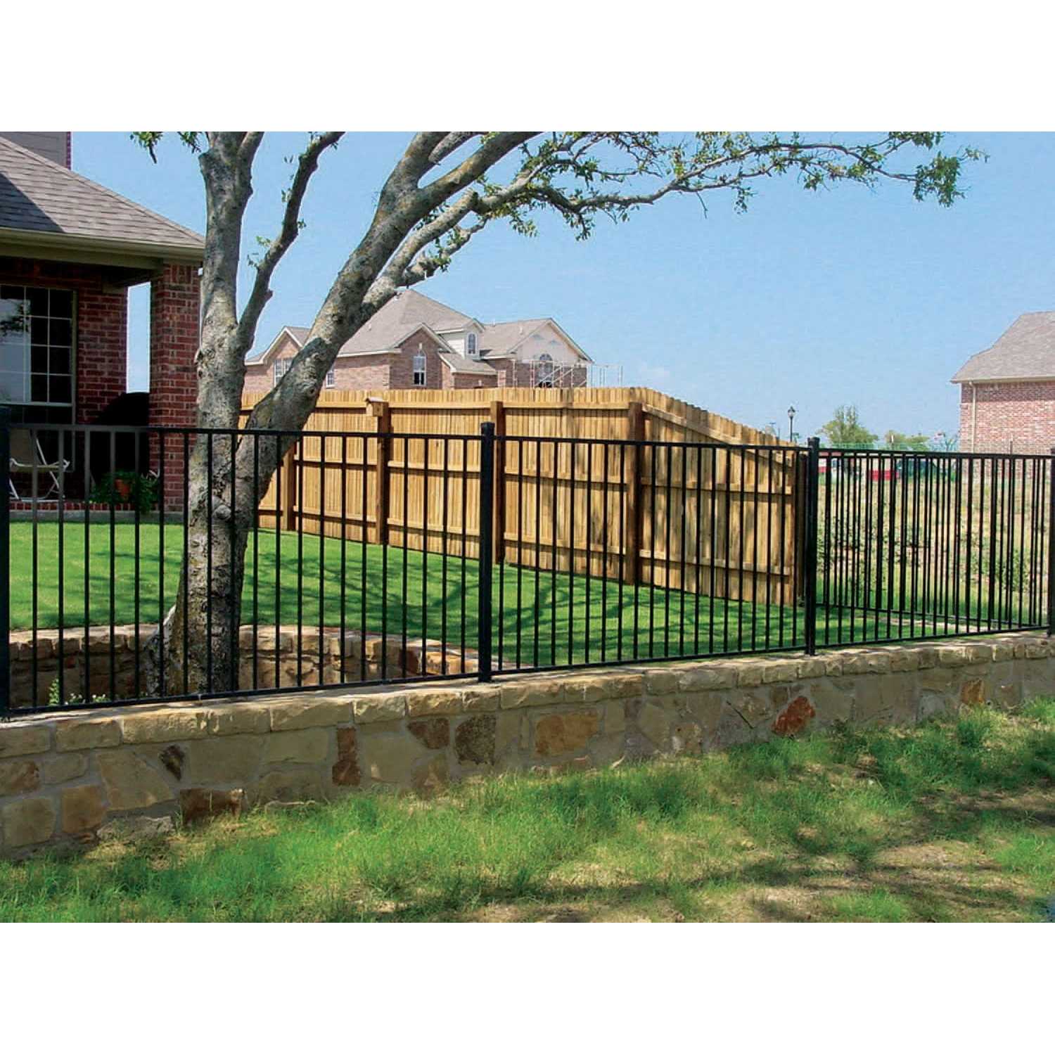 Monroe 5-ft H x 8-ft W White Steel Fence Panel - Zenithce